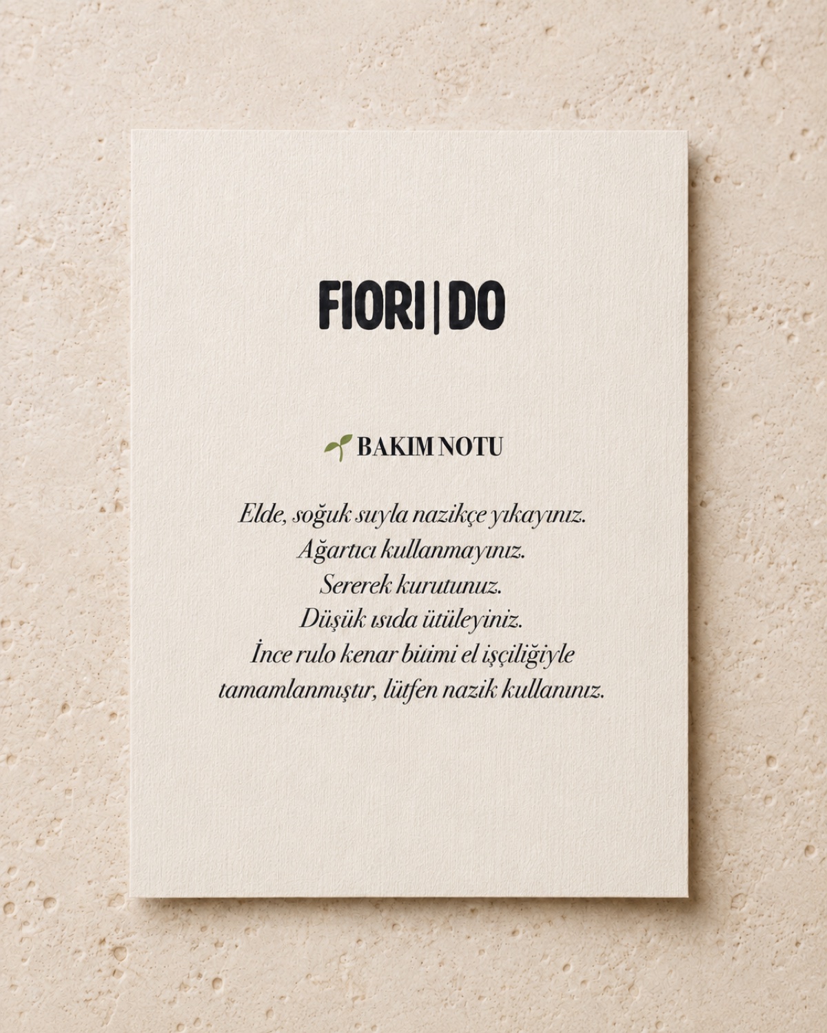 Fiori Do krem bakım notu kartı