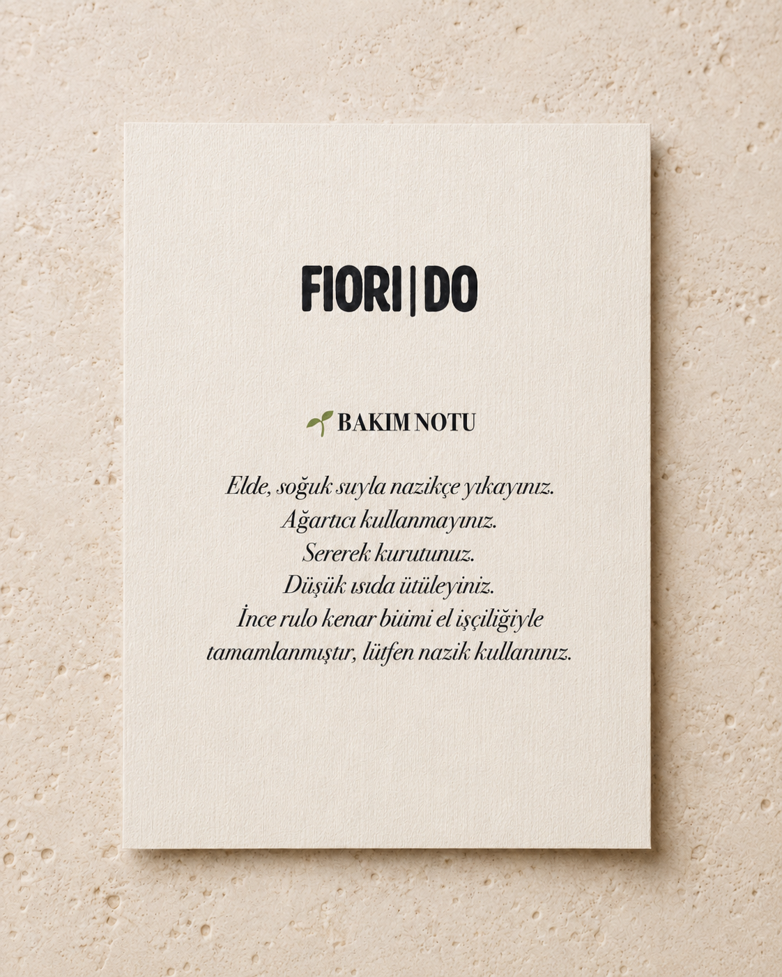 Fiori Do krem bakım notu kartı
