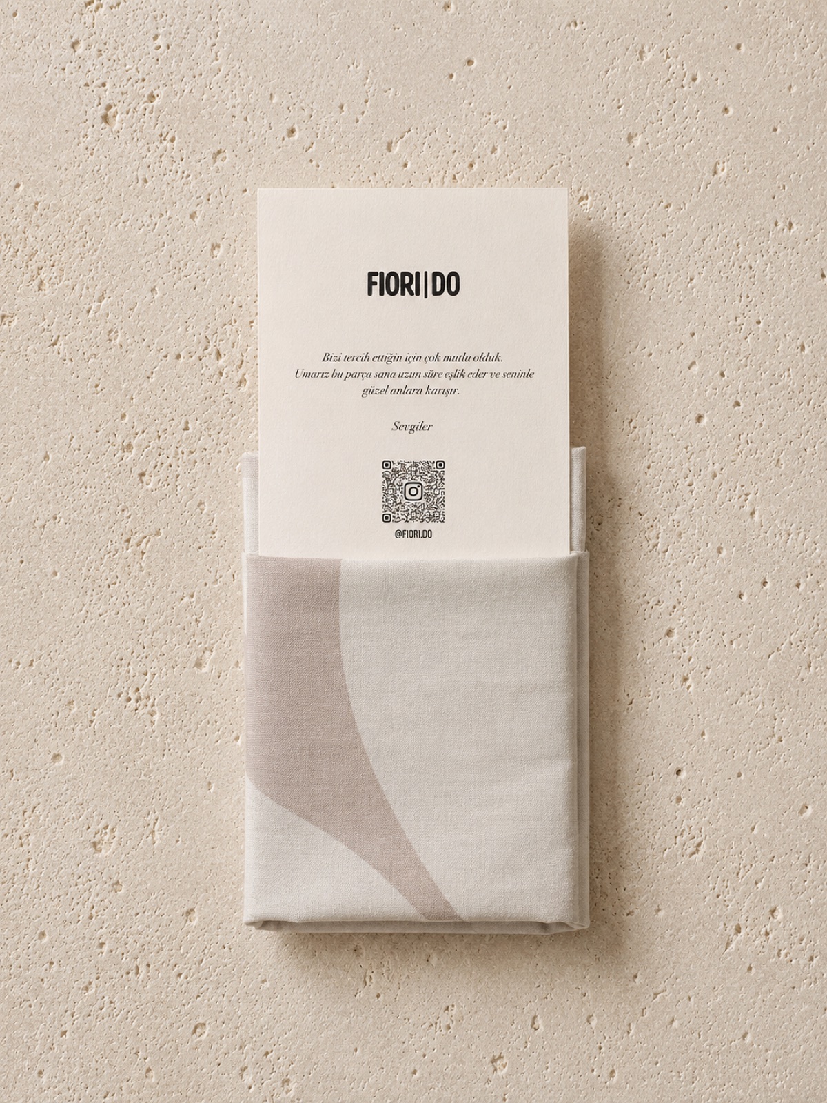 Fiori Do kişisel not kartı ve paketleme detayı